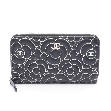 Chanel Camelia Zip Around Long Wallet