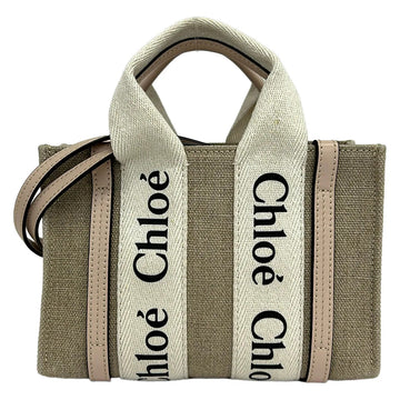 Chloe Woody Mini Tote Bag Gray Beige