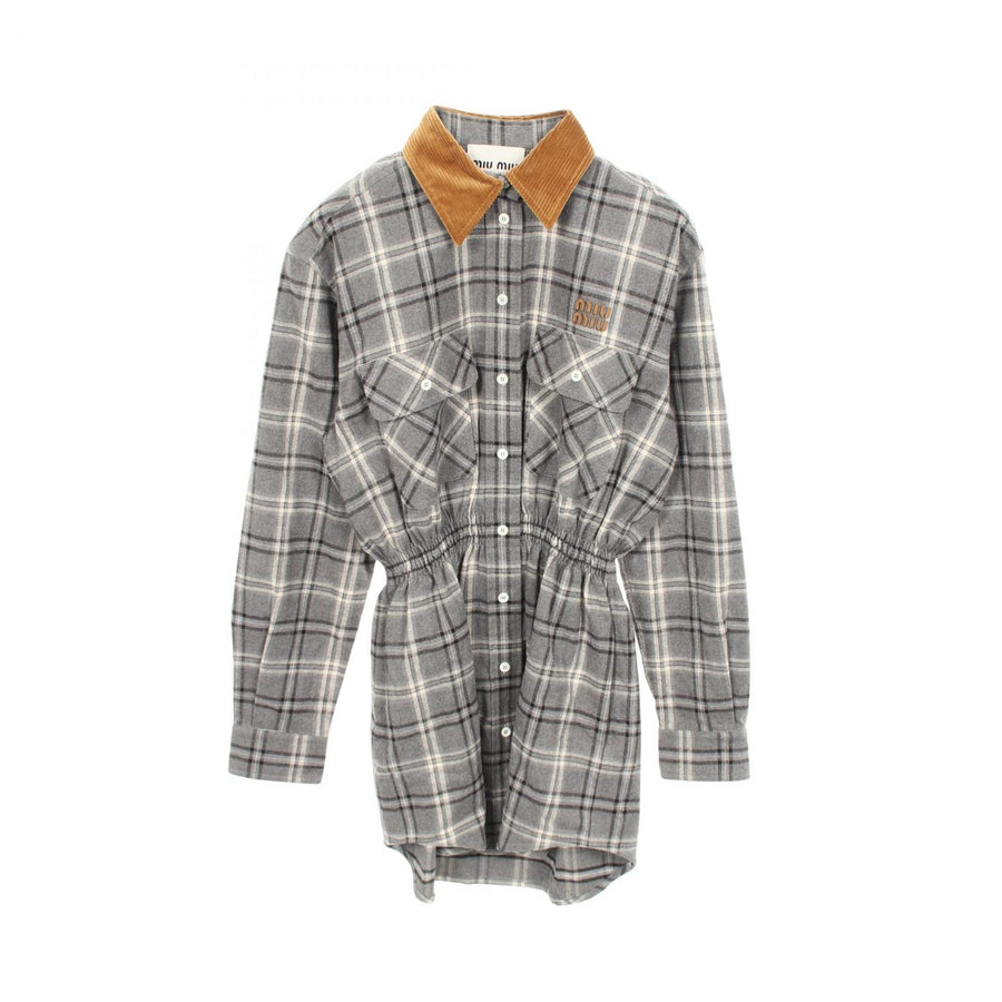 Miu Flannel Mini Check Shirt