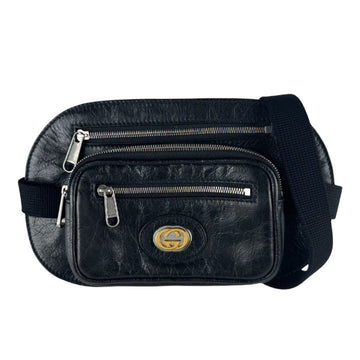 Gucci Body Bag Waist Black Leather