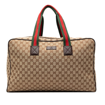 Gucci Gg Canvas Web Travel Bag Pre-Loved