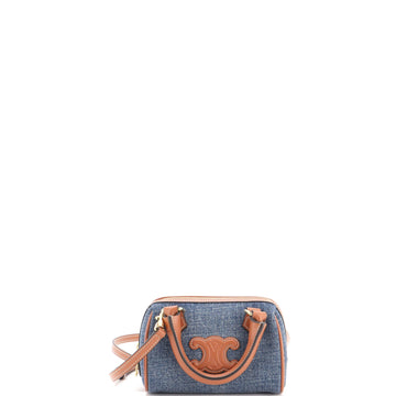 Celine Cuir Triomphe Boston Bag Denim