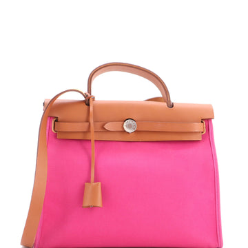 Hermes Herbag Zip Leather And Toile 31