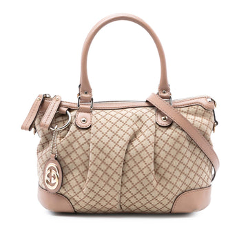 Gucci Diamante Canvas Sukey Satchel Pre-