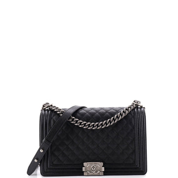 Chanel Boy Flap Bag Quilted Caviar New