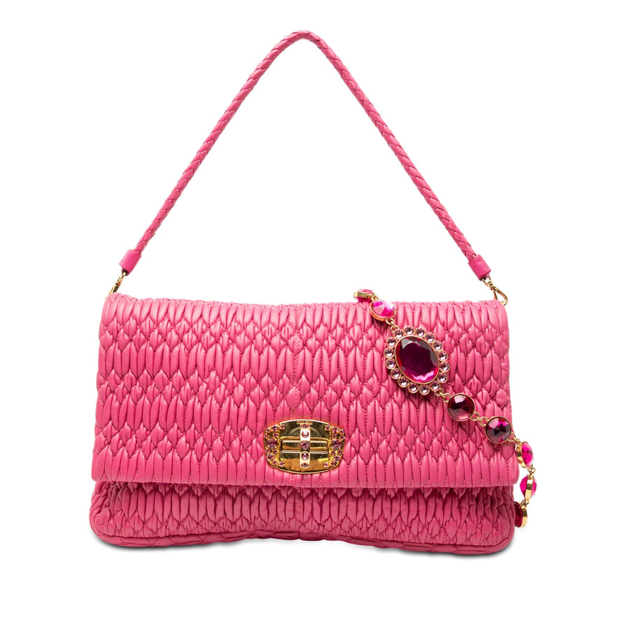 Miu Matelasse Nappa Crystal
