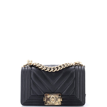 Chanel Boy Flap Bag Chevron Calfskin