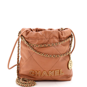 Chanel 22 Chain Hobo Quilted Caviar Mini