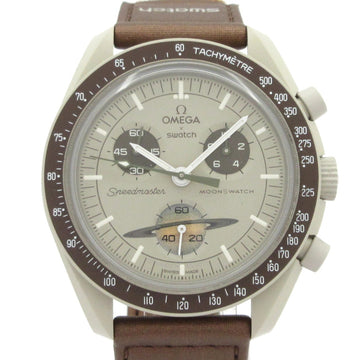 Omega Bioceramic Moonswatch Beige Men's