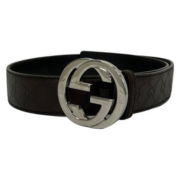 Gucci Dark Brown Silver Leather Hardware