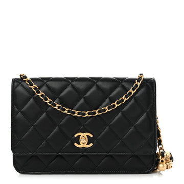 Chanel Lambskin Quilted Cc Pearl Crush