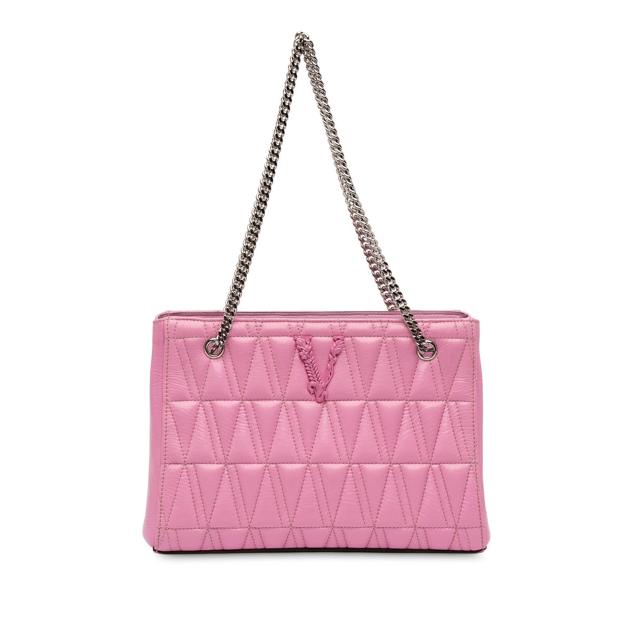 Versace Quilted Leather Virtus Tote Pre-