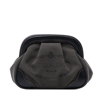 Prada Canvas Canapa Logo Frame Pouch