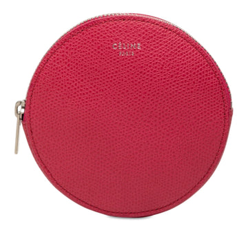 Celine Grained Calfskin Round Zip Coin