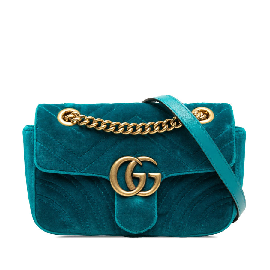 Gucci Small Gg Marmont Matelasse Velvet