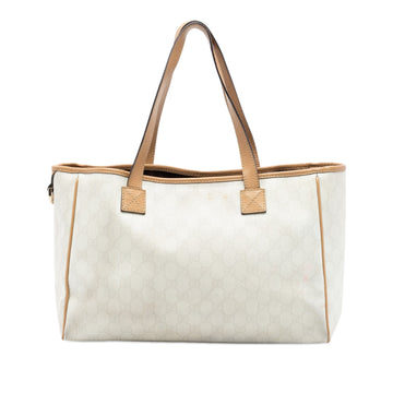 Gucci Gg Supreme Tote Pre-Loved White