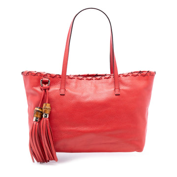 Gucci Leather Bamboo Tassel Tote Pre-