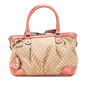 Gucci Diamante Canvas Sukey Satchel Pre-
