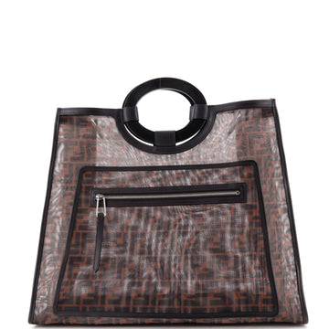 Fendi Runaway Shopper Tote Zucca Mesh