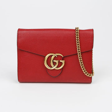 Gucci Gg Marmont Chain Wallet Leather