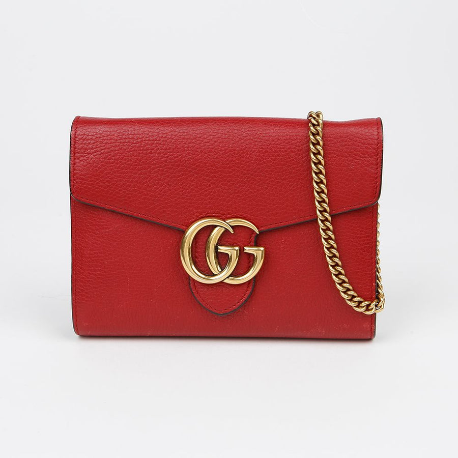 Gucci Gg Marmont Chain Wallet Leather