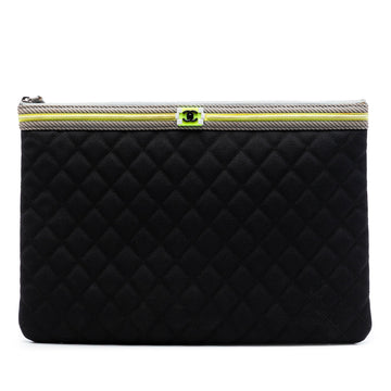 Chanel Boy O Case Clutch Quilted Caviar
