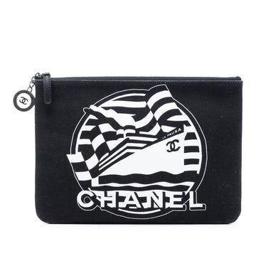 Chanel La Pausa Bay Pouch Printed Canvas