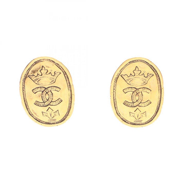 Chanel Cc Logo Oval Clip-On Earrings