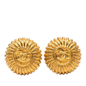 Chanel Cc Logo Round Clip-On Earrings
