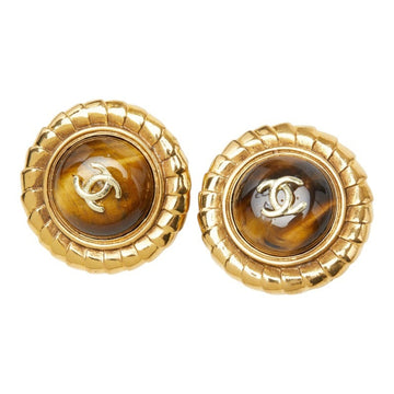 Chanel Cc Logo Round Clip-On Earrings