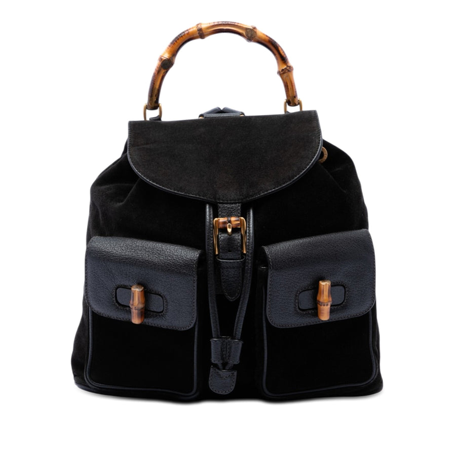 Gucci Suede Bamboo Backpack Pre-Loved