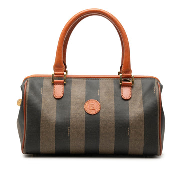 Fendi Pequin Coated Canvas Boston Bag