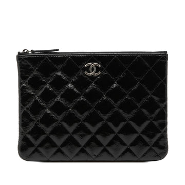 Chanel Small Quilted Crinkled Patent O