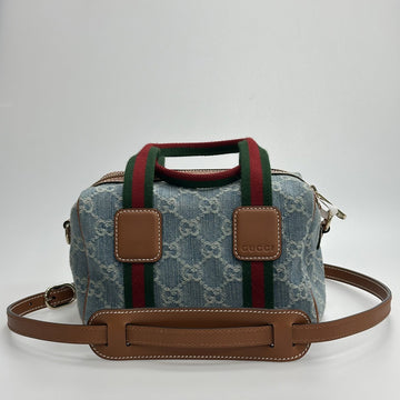 Gucci Gg Blue Denim Boston Bag Web
