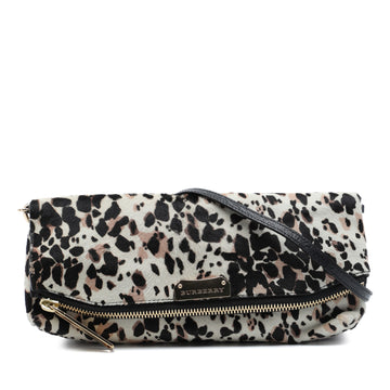 Burberry Leopard Printed Calf Hair Fold