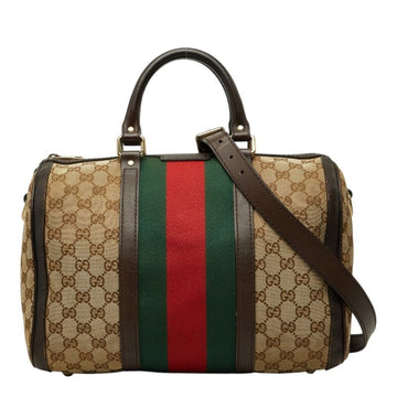 Gucci Vintage Web Boston Bag Gg Canvas
