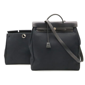 Hermes Herbag Toile And Leather Mm