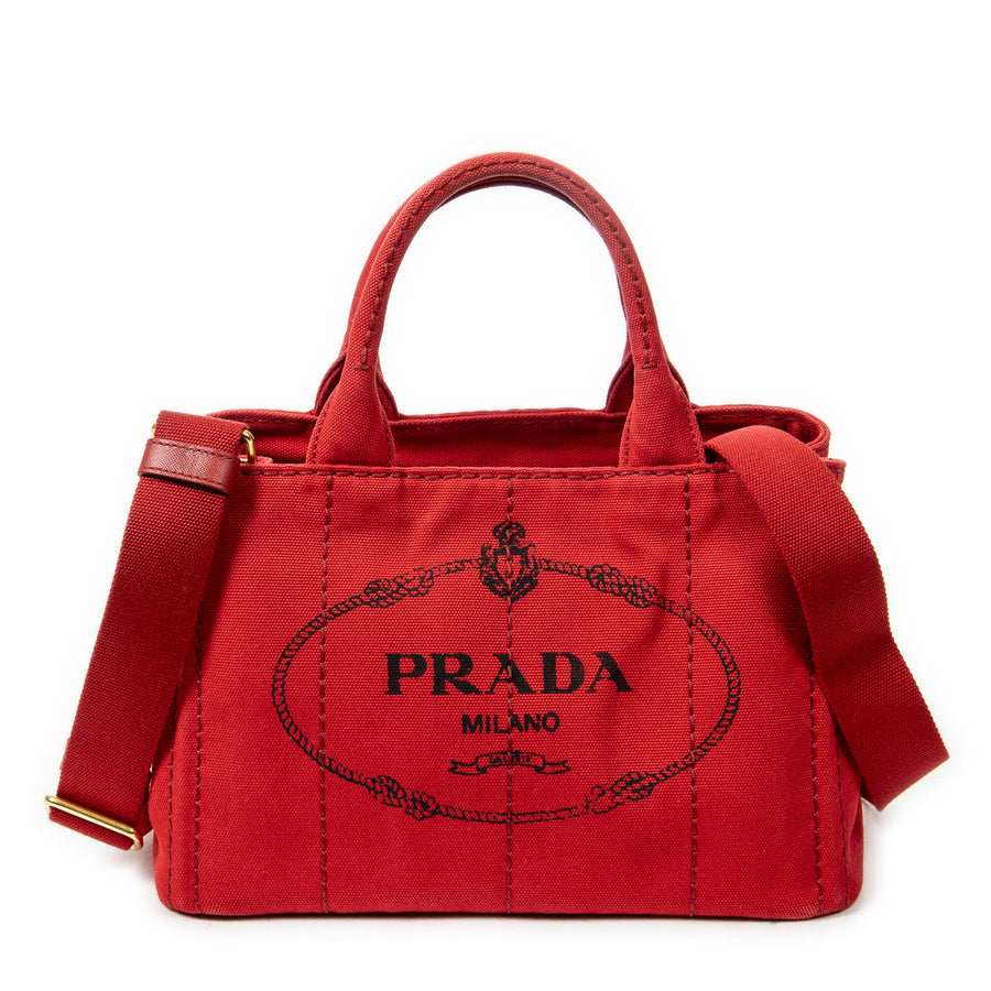 Prada Canapa Convertible Tote Canvas