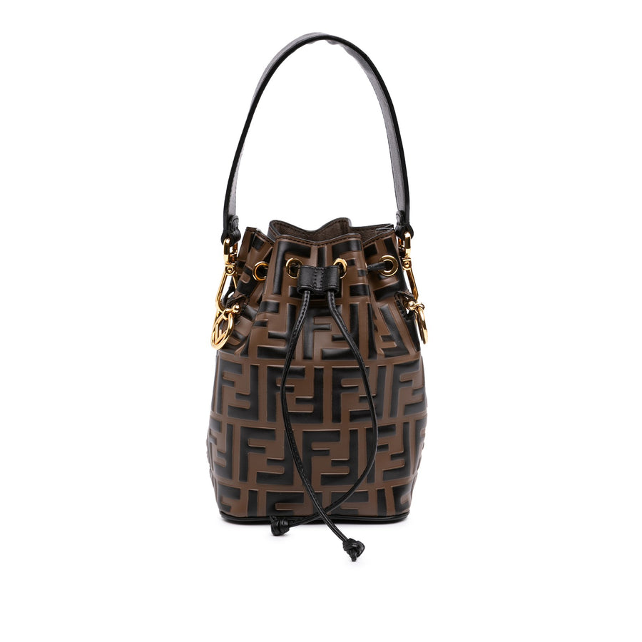 Fendi Mini Ff Embossed Leather Mon