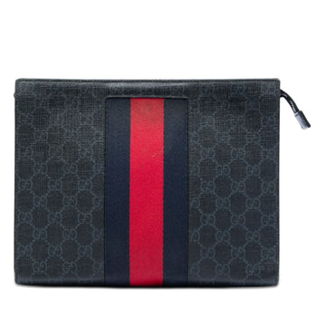 Gucci Gg Supreme Web Clutch Pre-Loved
