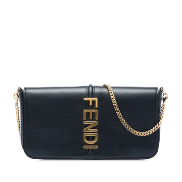 Fendi Leather Graphy Wallet On Chain