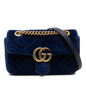 Gucci Small Gg Marmont Matelasse Velvet