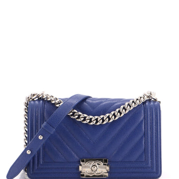 Chanel Boy Flap Bag Chevron Caviar Old