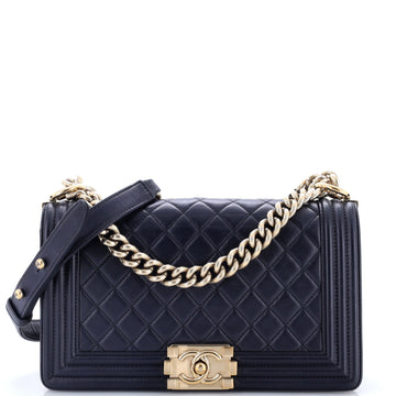 Chanel Boy Flap Bag Quilted Lambskin Old