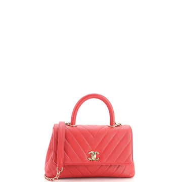 Chanel Coco Top Handle Bag Chevron