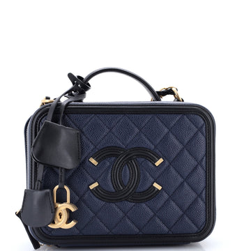 Chanel Filigree Vanity Case Quilted
