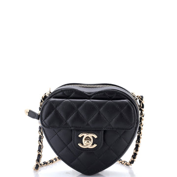 Chanel Cc In Love Heart Clutch With