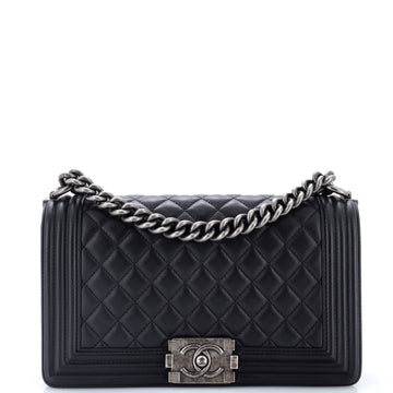 Chanel Boy Flap Bag Quilted Lambskin Old