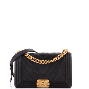 Chanel Boy Flap Bag Chevron Caviar Old