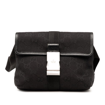 Gucci Gg Canvas Belt Bag Pre-Loved Black